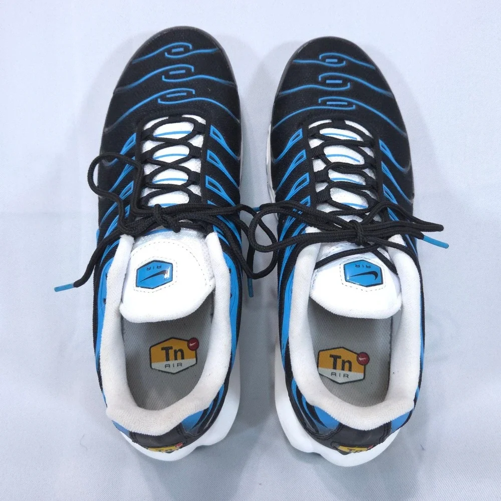 Nike Air Max Plus Laser Mens 10.5 Running Shoes Black Blue TN Air Sneakers Mint